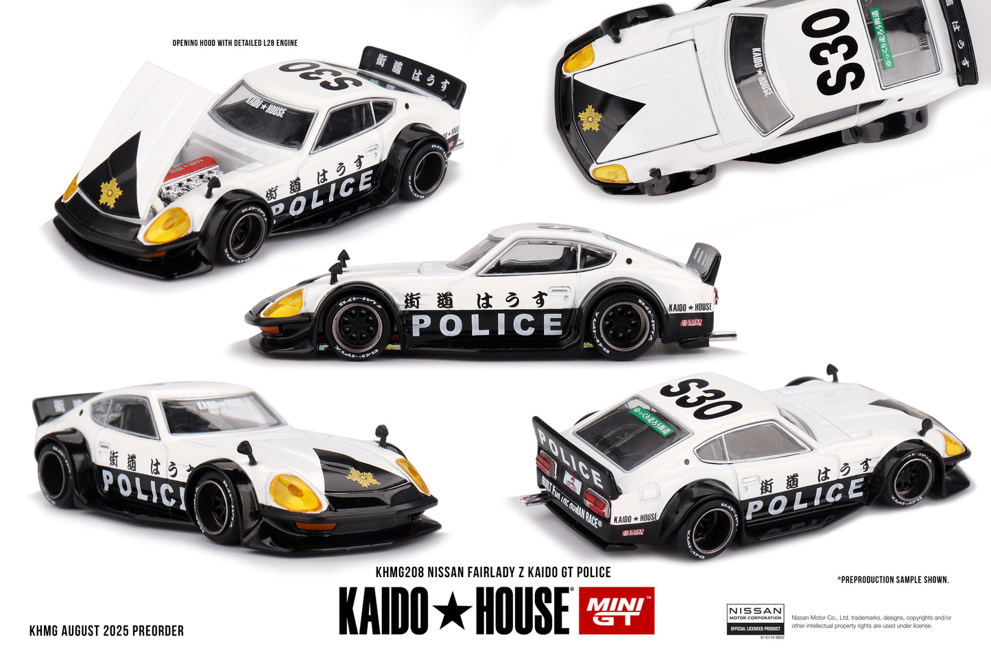 Kaido House 1:64 Nissan Fairlady Z Kaido GT Police Diecast Model