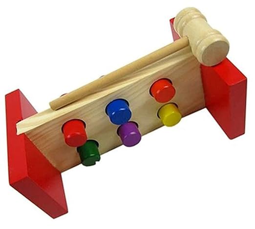 Wooden Hammer and 6 Peg Toy