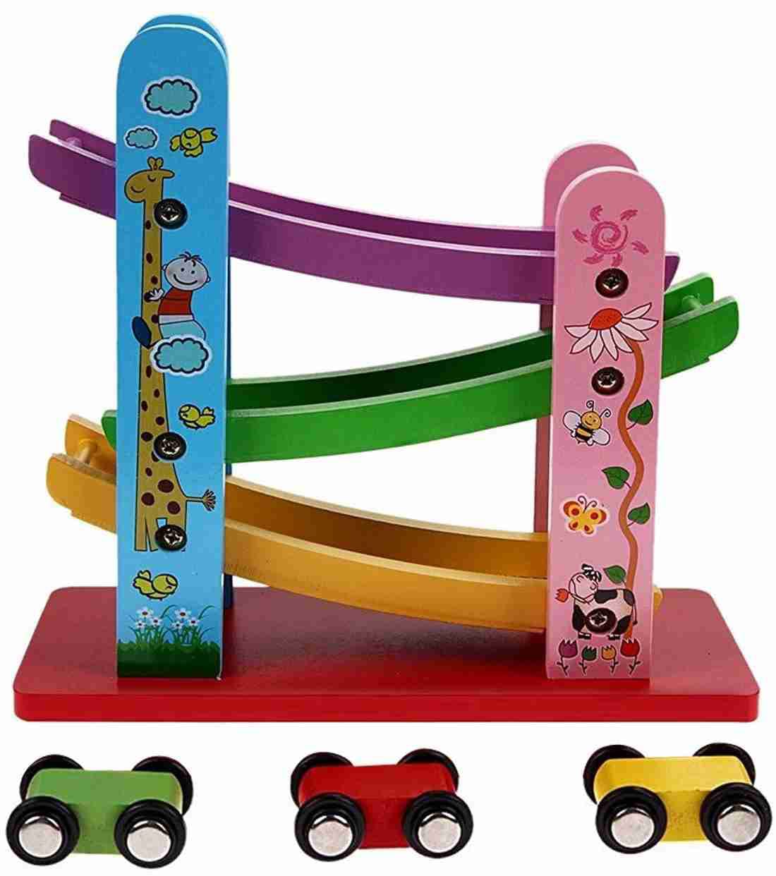 Wooden Ramp Race Track Toy Set for Kids