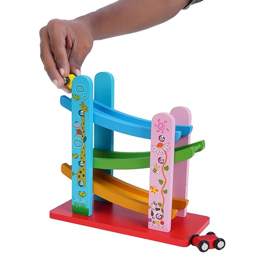 Wooden Ramp Race Track Toy Set for Kids