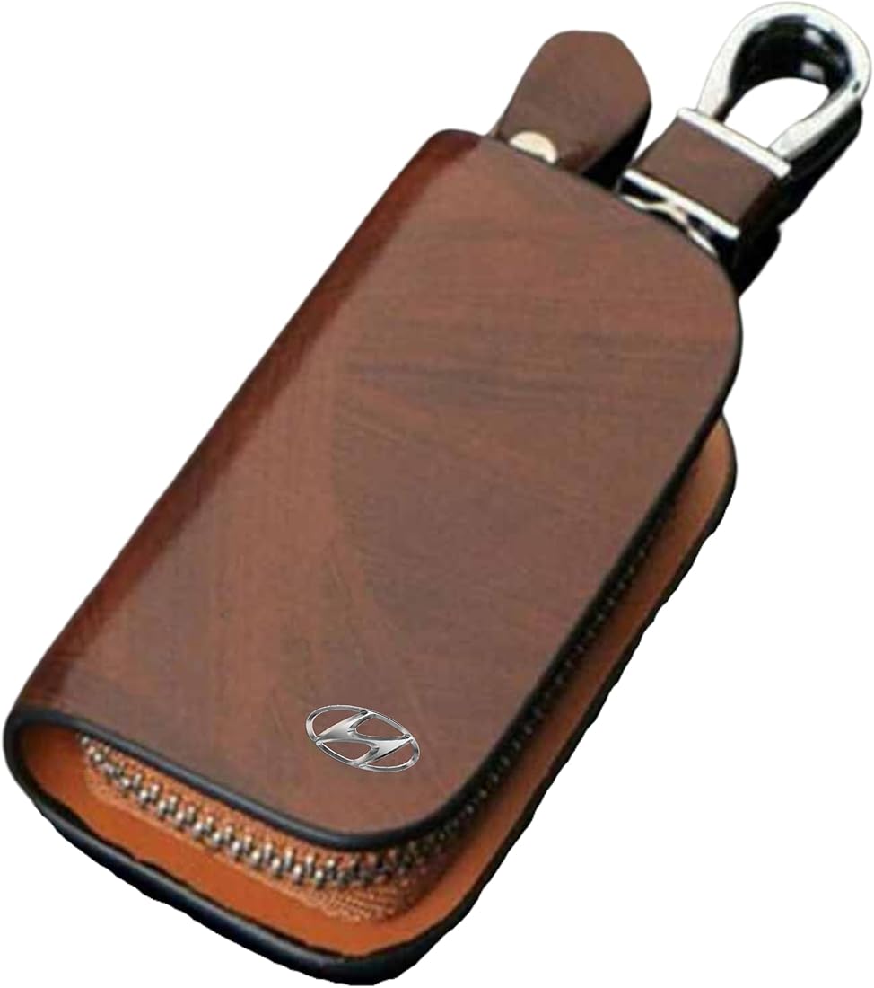 Leather Car Keyring, Brown