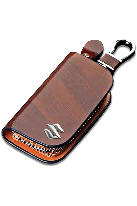 Leather Car Keyring, Brown