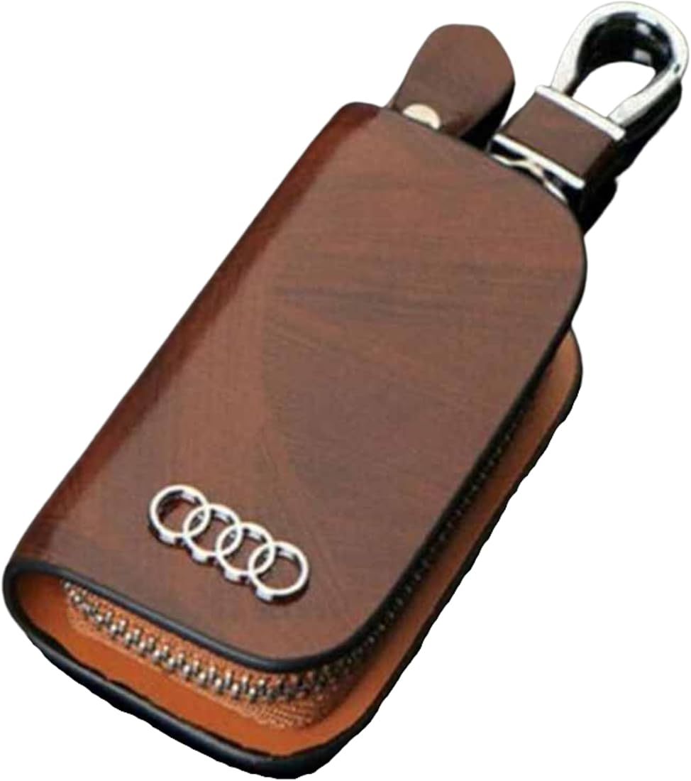 Leather Car Keyring, Brown