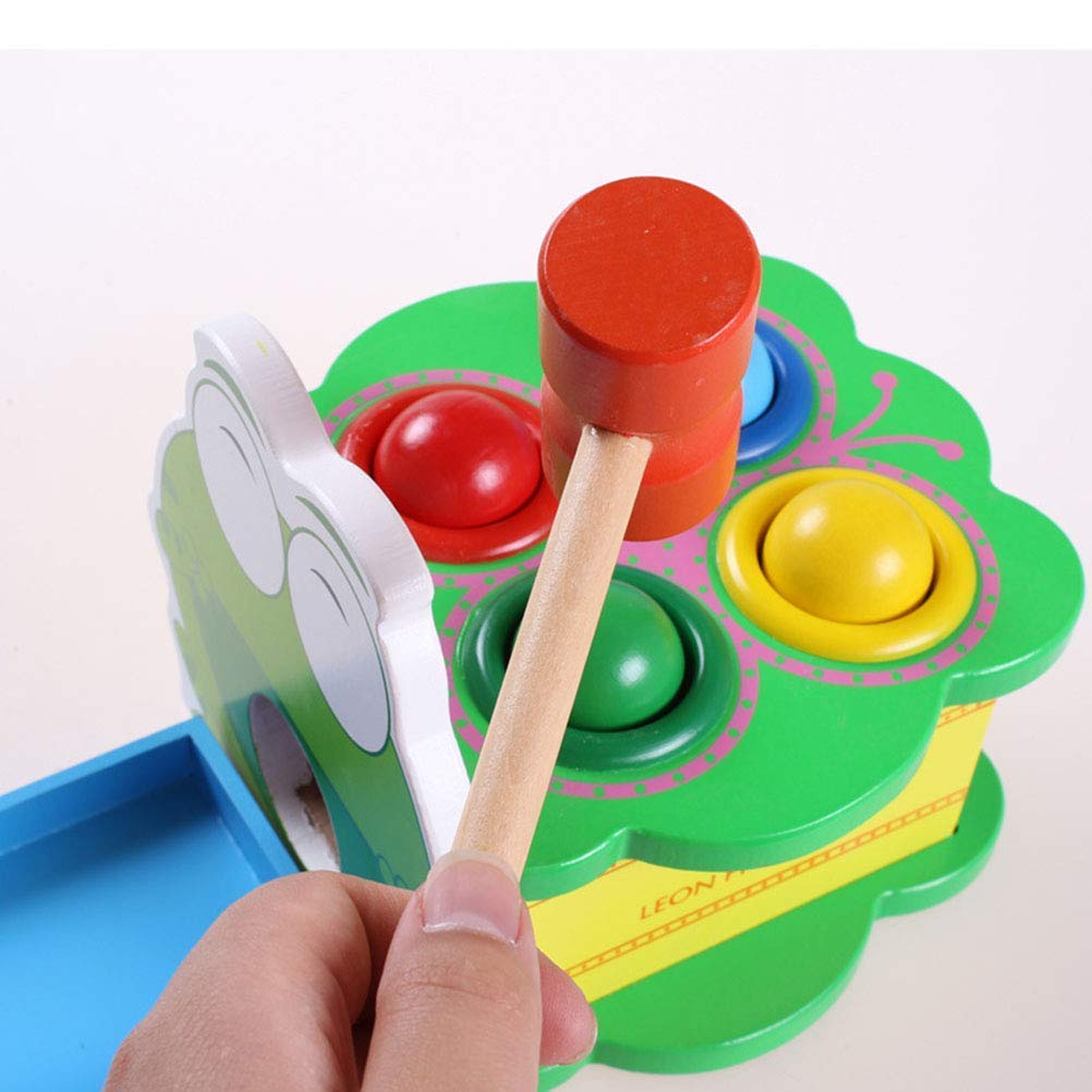 Wooden Hammer and Peg Toy Frog