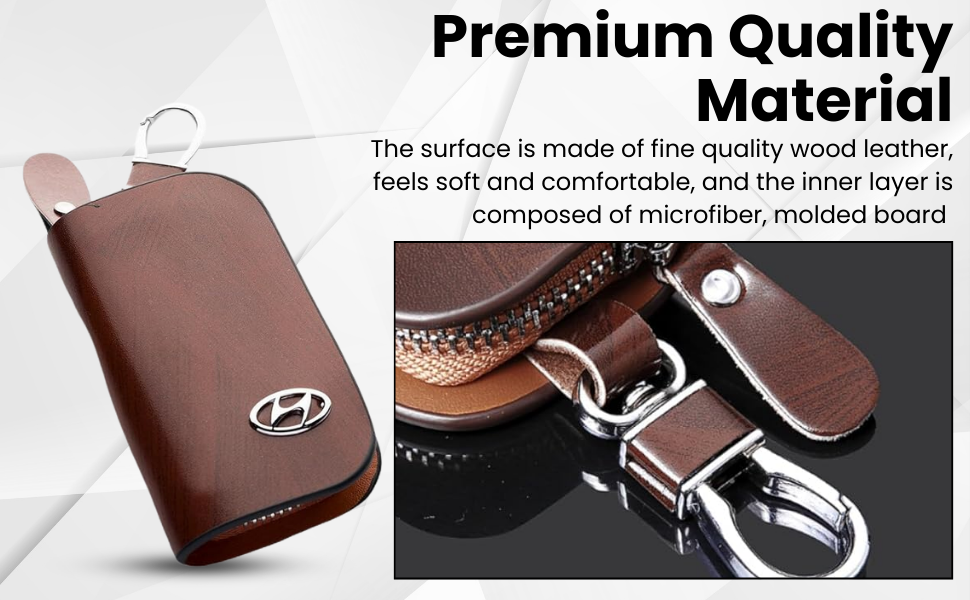 Leather Car Keyring, Brown