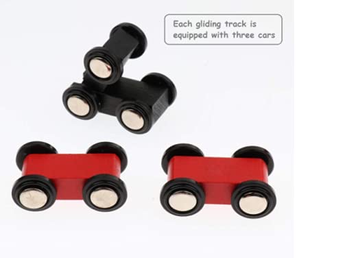 Wooden Small Slippery Cars Race Track playset- Multi Color
