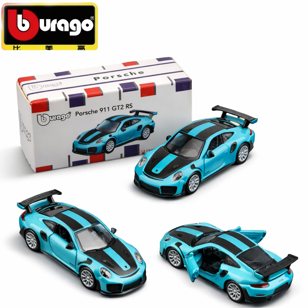 Porsche 911 GT2 RS Official 1:64 Scale Model Car by Bburago (Blue)
