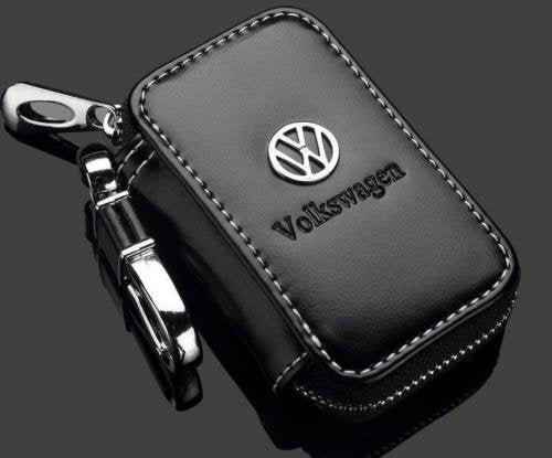 Leather Car Keyring, Black