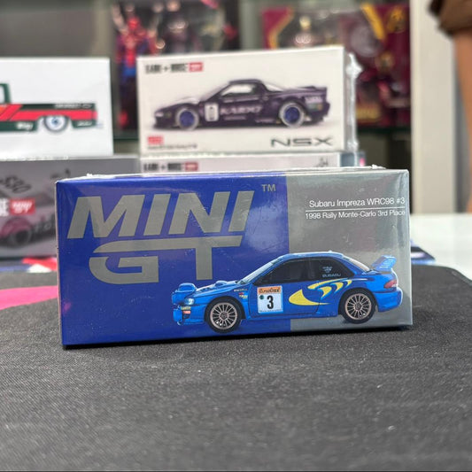 MiniGT 1:64 Subaru Impreza WRC98 1998 Rally Monte-Carlo 3rd Place #3 Diecast Model