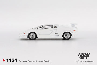 MiniGT 1:64 Lamborghini Countach 25th Anniversary White Diecast Model