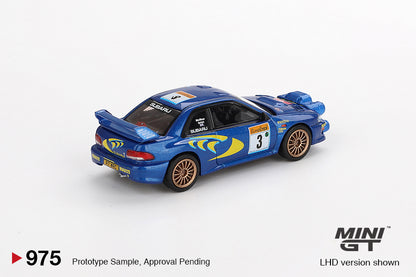 MiniGT 1:64 Subaru Impreza WRC98 1998 Rally Monte-Carlo 3rd Place #3 Diecast Model