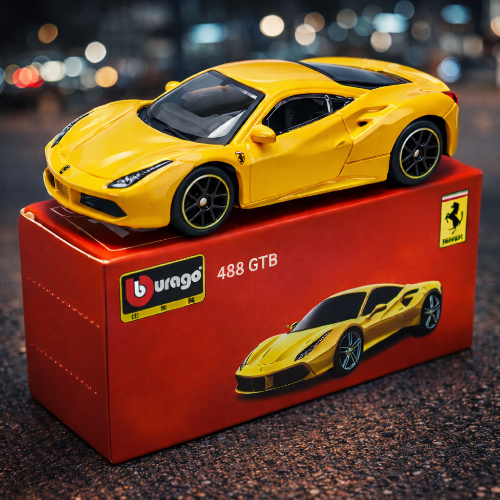 Ferrari 488 GTB Official 1:64 Scale Model Car by Bburago