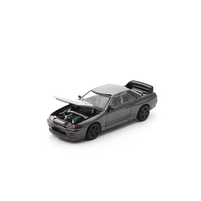 Pop Race Nissan Skyline GT-R R32 Dark Chrome Series 1:64 Scale Diecast Model Car