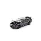 Pop Race Nissan Skyline GT-R R32 Dark Chrome Series 1:64 Scale Diecast Model Car