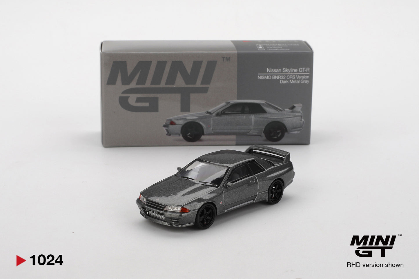 MiniGT 1:64 Nissan Skyline GT-R (NISMO BNR32 CRS Version) Dark Metal Gray Diecast Model