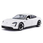 Bburago Porsche Taycan Turbo S White 1:24 Scale Diecast Model