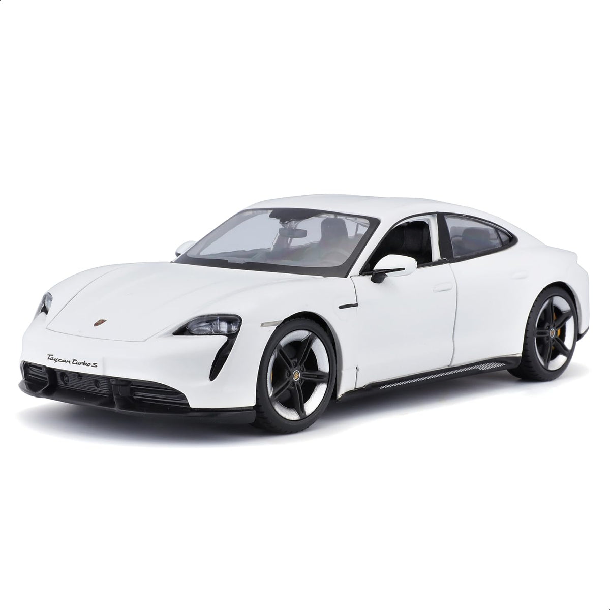 Bburago Porsche Taycan Turbo S White 1:24 Scale Diecast Model