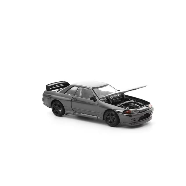 Pop Race Nissan Skyline GT-R R32 Dark Chrome Series 1:64 Scale Diecast Model Car