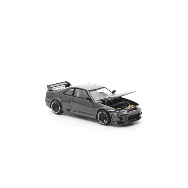 Pop Race Nissan Skyline GT-R R33 Dark Chrome Series 1:64 Scale Diecast Model Car