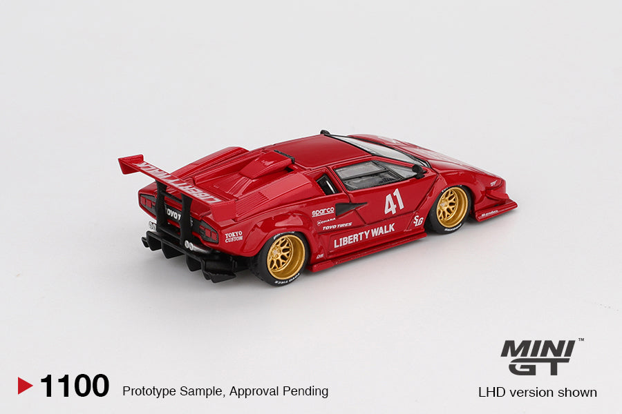 MiniGT 1:64 Lamborghini Countach LB-WORKS Red Diecast Model