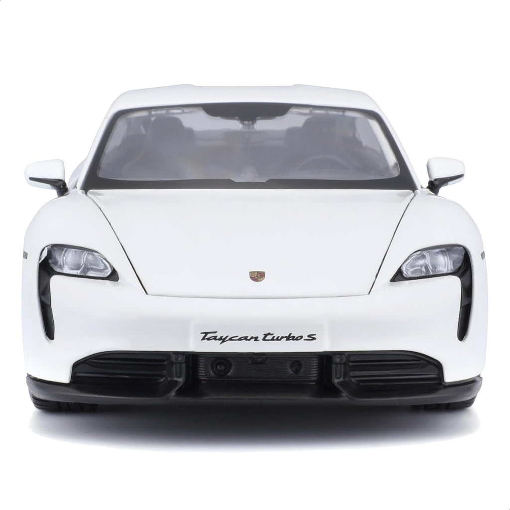 Bburago Porsche Taycan Turbo S White 1:24 Scale Diecast Model