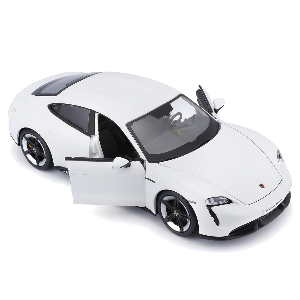 Bburago Porsche Taycan Turbo S White 1:24 Scale Diecast Model