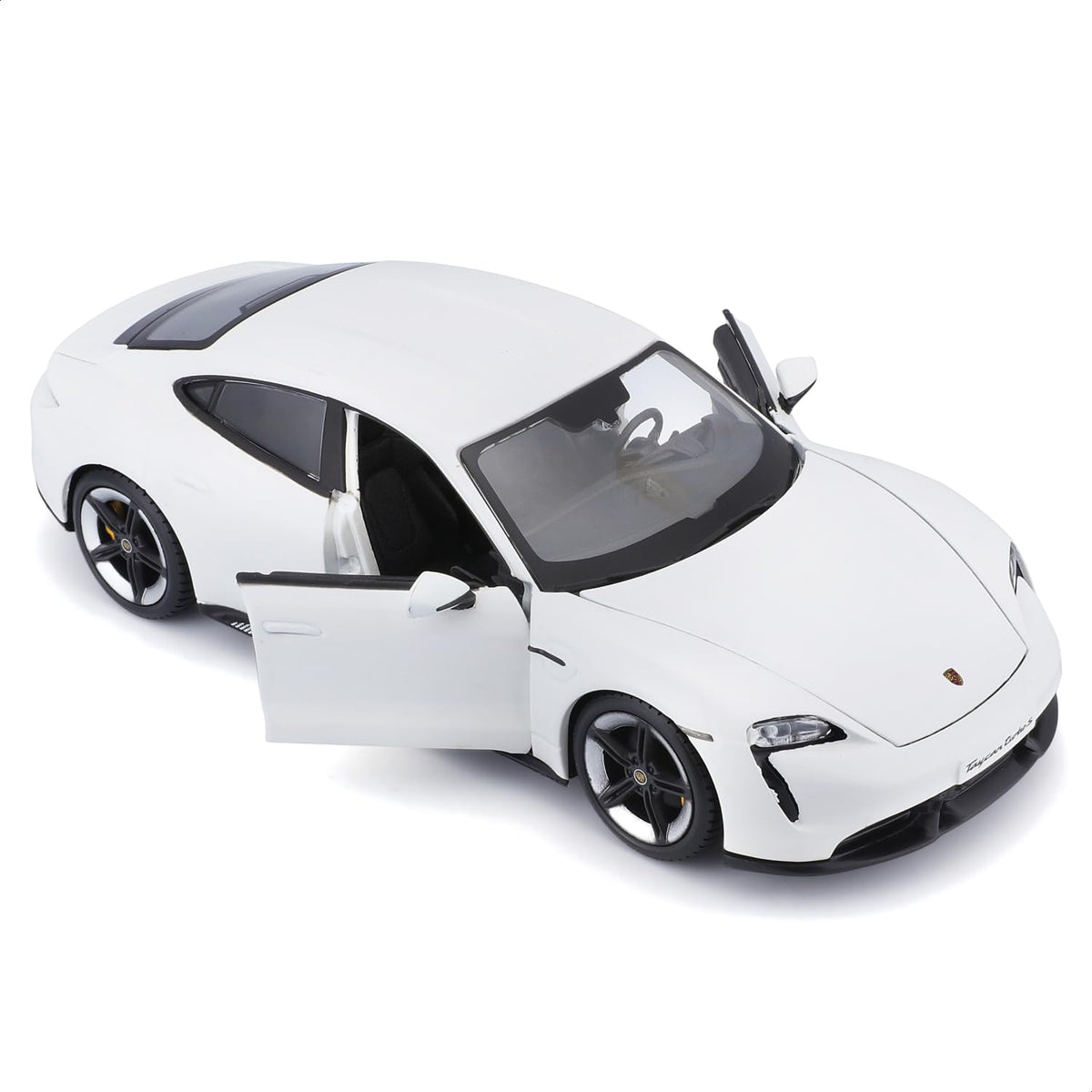 Bburago Porsche Taycan Turbo S White 1:24 Scale Diecast Model