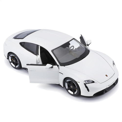 Bburago Porsche Taycan Turbo S White 1:24 Scale Diecast Model