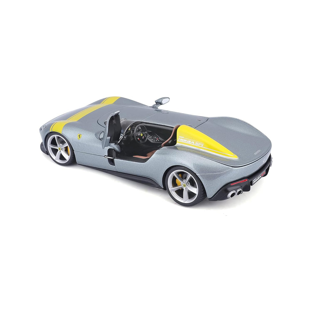 Bburago Ferrari Monza SP1 Silver & Yellow 1:24 Scale Diecast Model