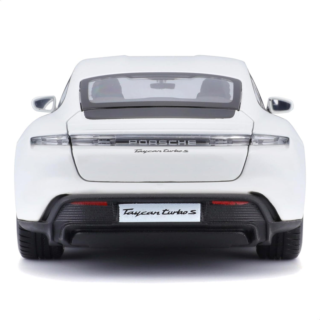 Bburago Porsche Taycan Turbo S White 1:24 Scale Diecast Model