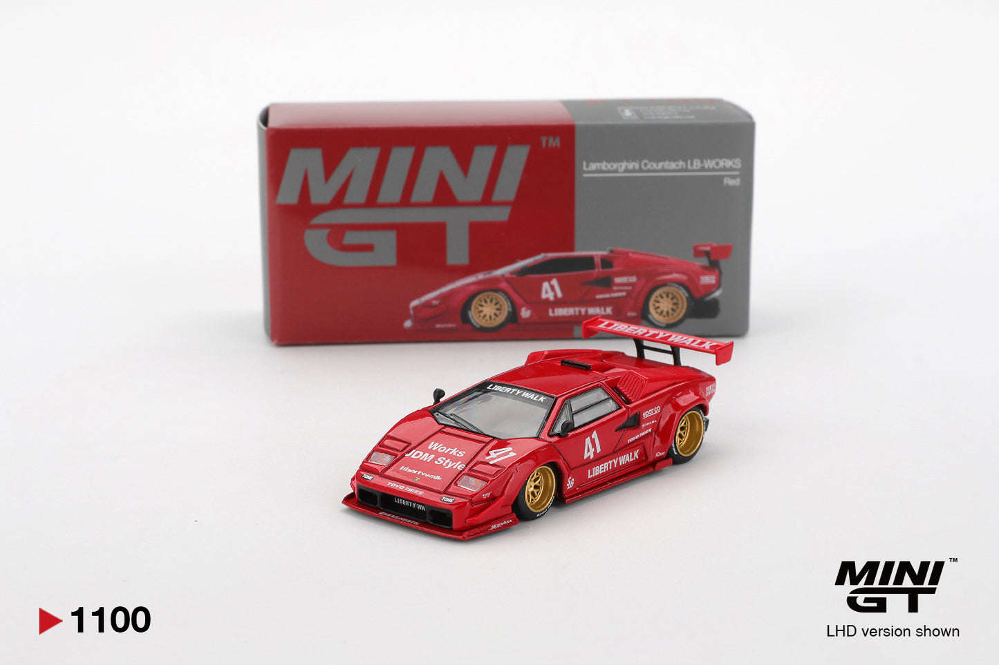 MiniGT 1:64 Lamborghini Countach LB-WORKS Red Diecast Model