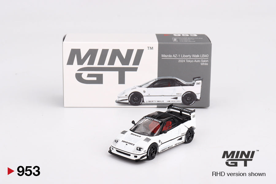 MiniGT 1:64 Mazda AZ-1 Liberty Walk LB40 White 2024 Tokyo Auto Salon Diecast Model