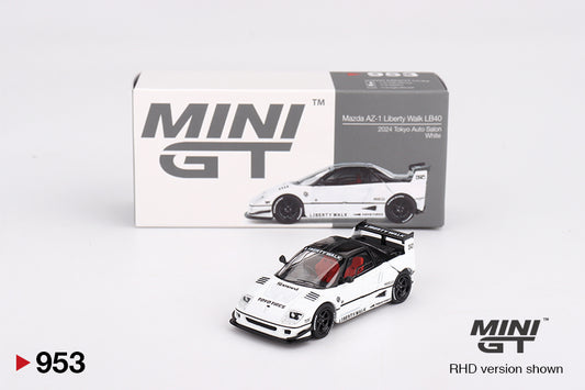 MiniGT 1:64 Mazda AZ-1 Liberty Walk LB40 White 2024 Tokyo Auto Salon Diecast Model