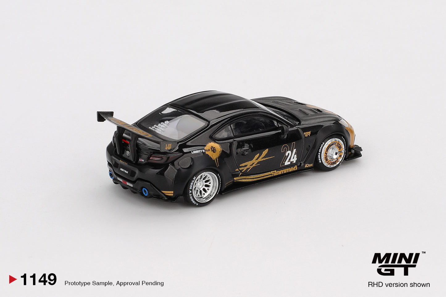 MiniGT 1:64 Toyota GR86 LB★Nation Black / Gold Diecast Model