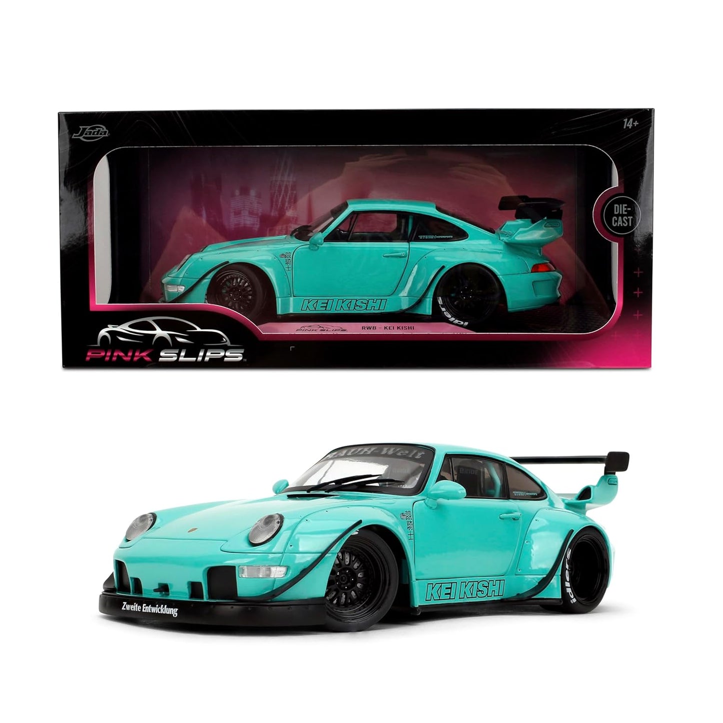 Jada Pink Slips 1:18 RWB Kei Kishi Mint Green Diecast Model