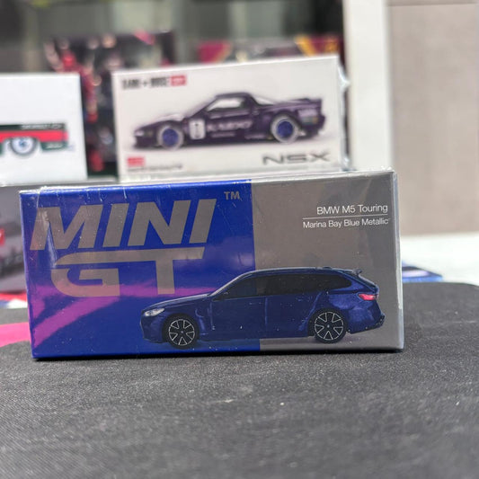 MiniGT 1:64 BMW M5 Touring Marina Bay Blue Metallic Diecast Model