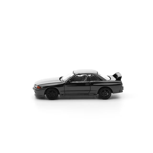 Pop Race Nissan Skyline GT-R R32 Dark Chrome Series 1:64 Scale Diecast Model Car