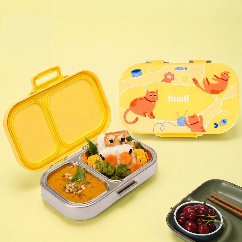 Basil Kitty Party Bento Ace - 2 Compartment Lunch Box