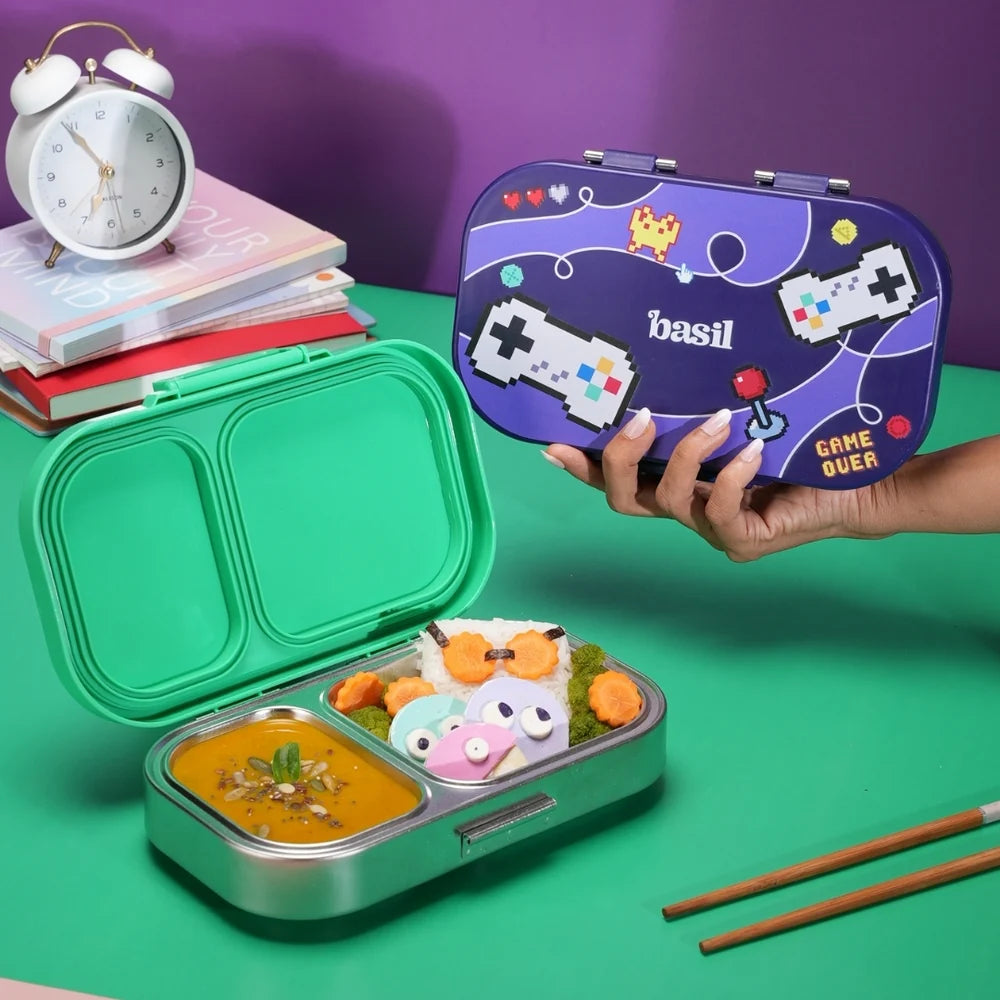 Basil Pixel Rush Bento Ace - 2 Compartment Lunch Box