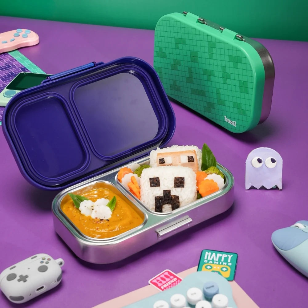 Basil Pixel Rush Bento Ace - 2 Compartment Lunch Box