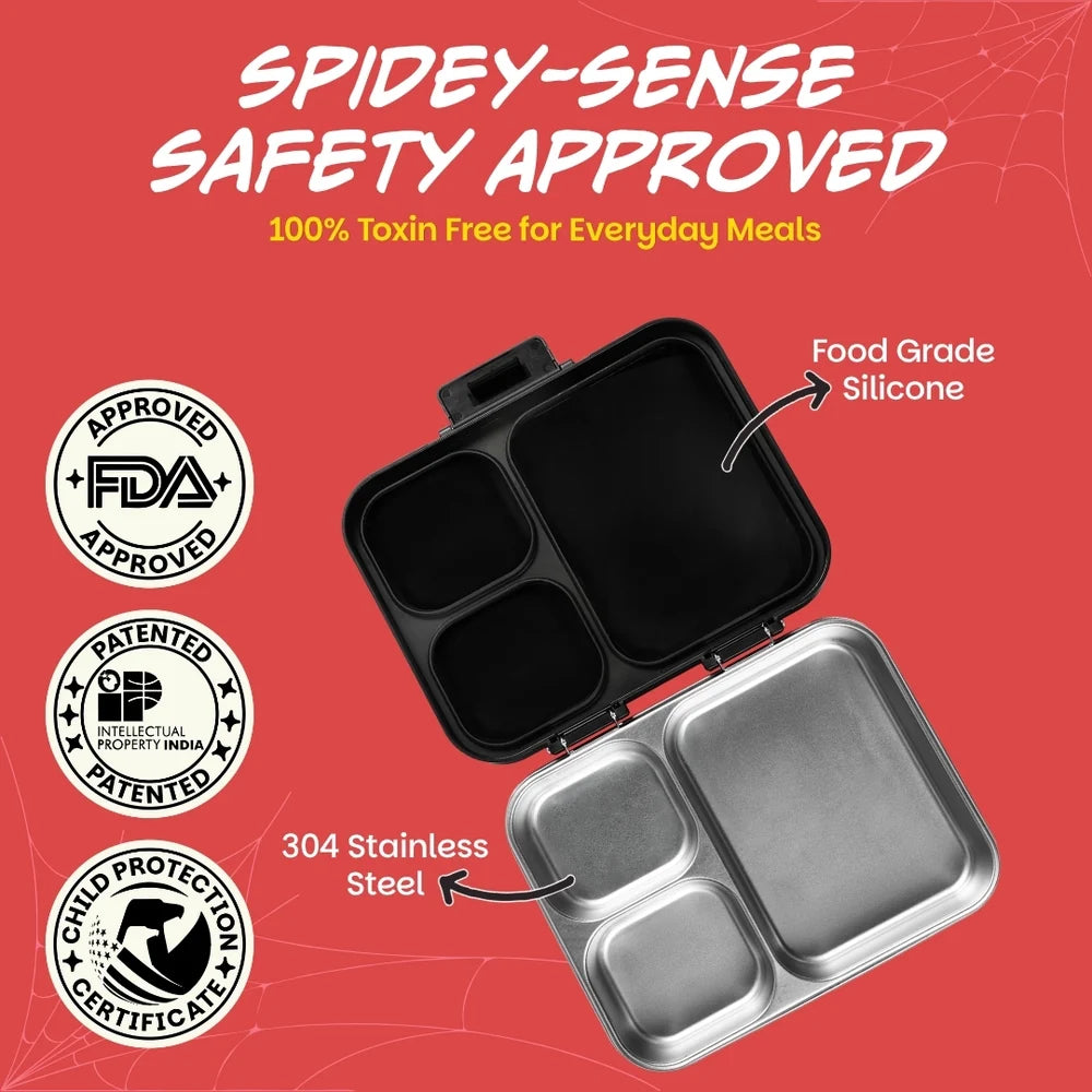 Basil Spiderman Sling Strike Bento Ace - 3 Compartment Lunchbox
