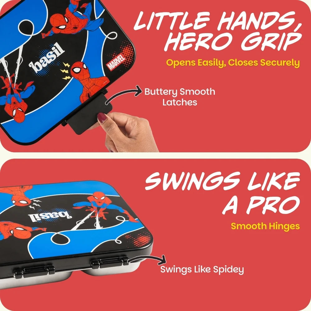 Basil Spiderman Sling Strike Bento Ace - 3 Compartment Lunchbox