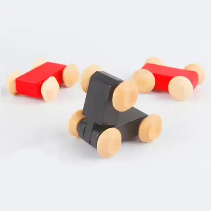 Wooden Small Slippery Cars Race Track Playset