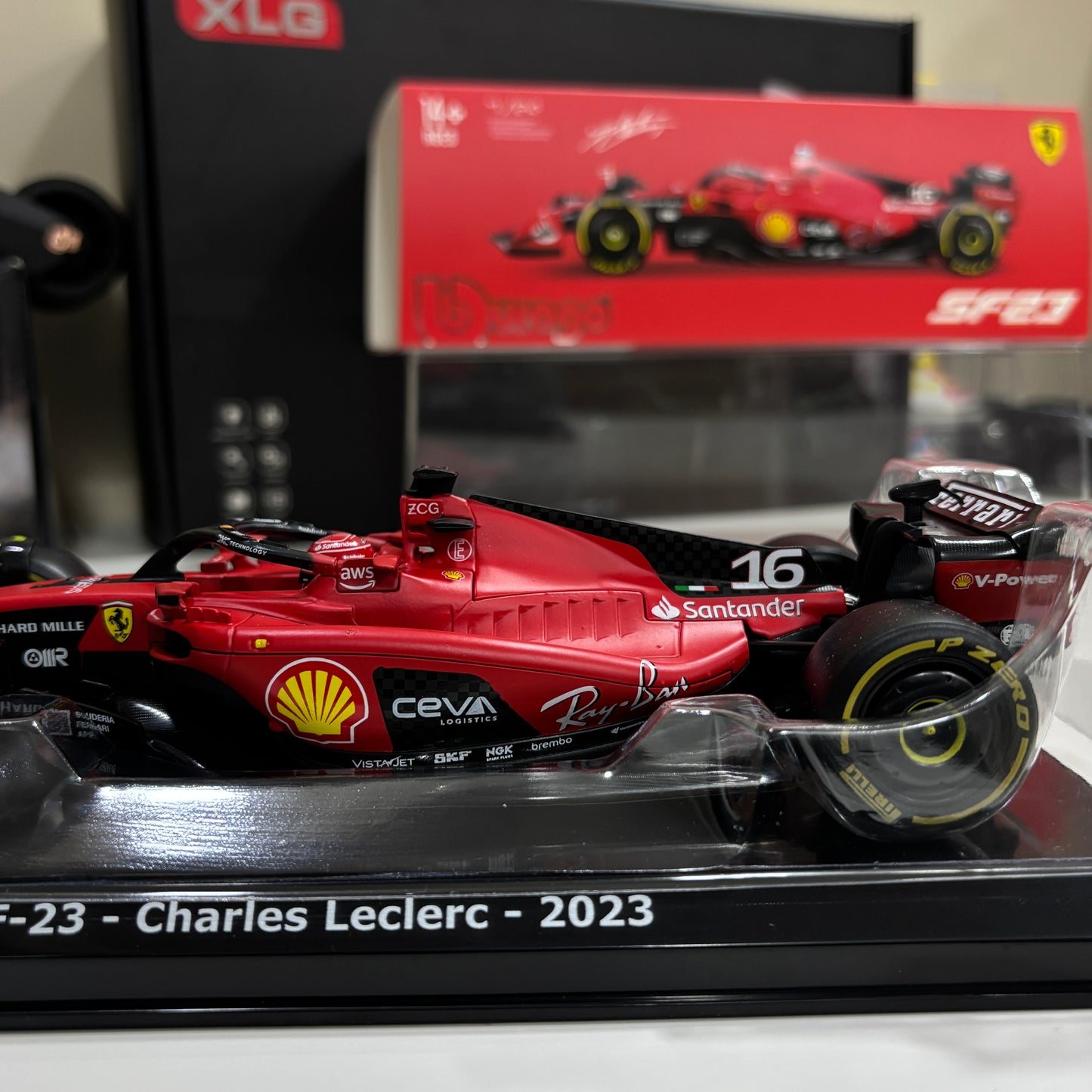 F1 Ferrari SF 23 Charles Leclerc 1:24 Official Die-Cast Scale Model by Bburago