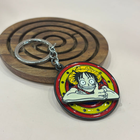 Lufy One piece Spinning Keychain