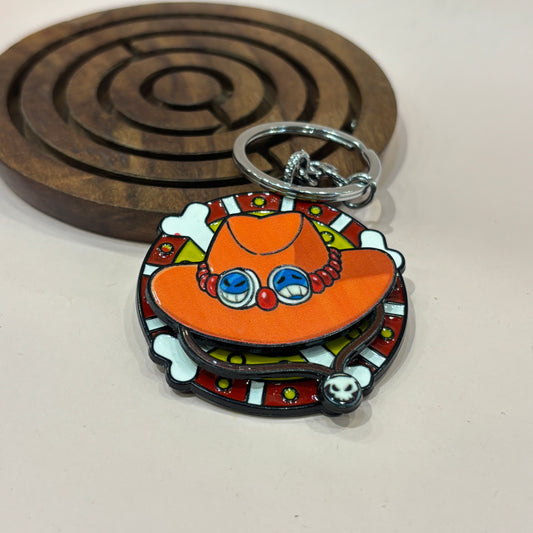 Ace Hat Spinning Keychain