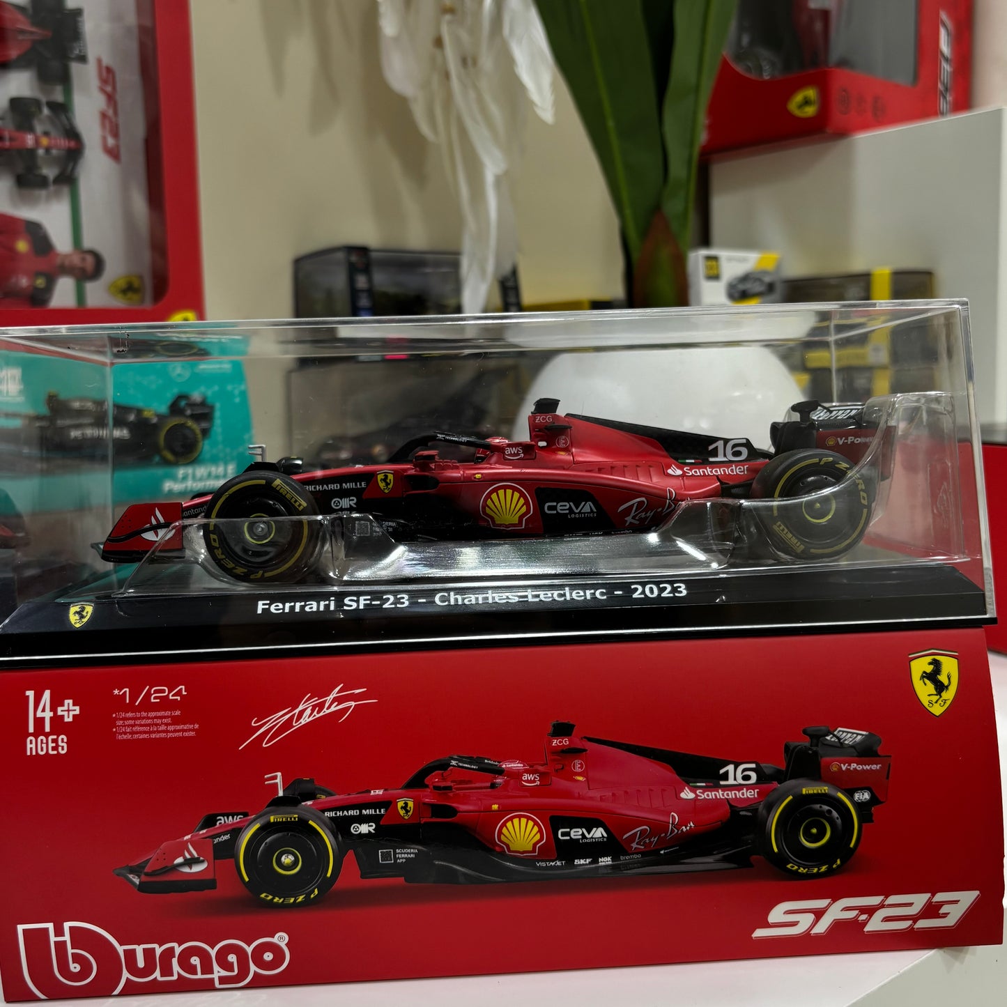 F1 Ferrari Official die cast car 1/24 Scale with Acrylic Case