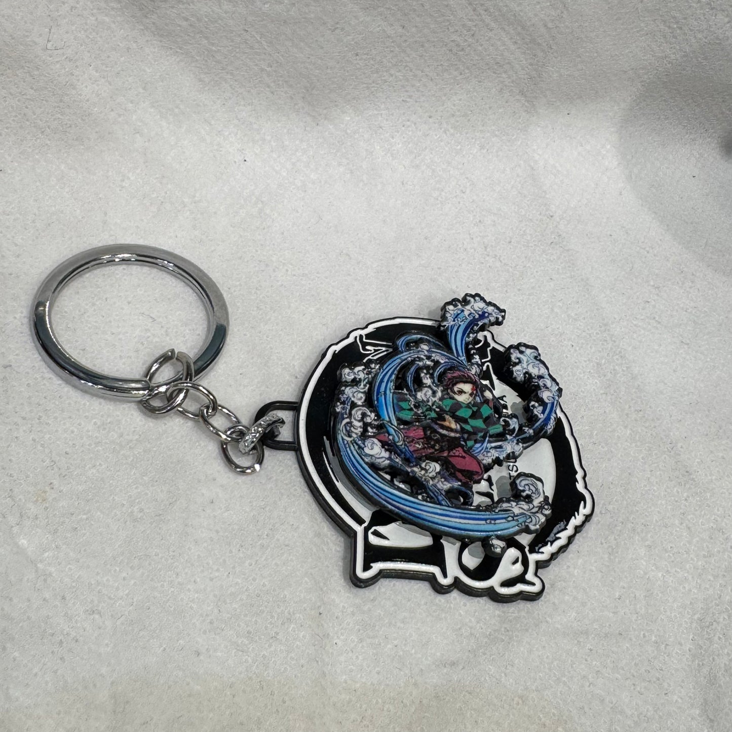 Demon Slayer Tanjiro Water Breathing Spinning Keychain