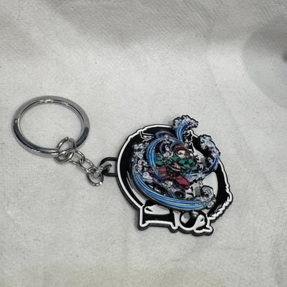 Demon Slayer Tanjiro Water Breathing Spinning Keychain