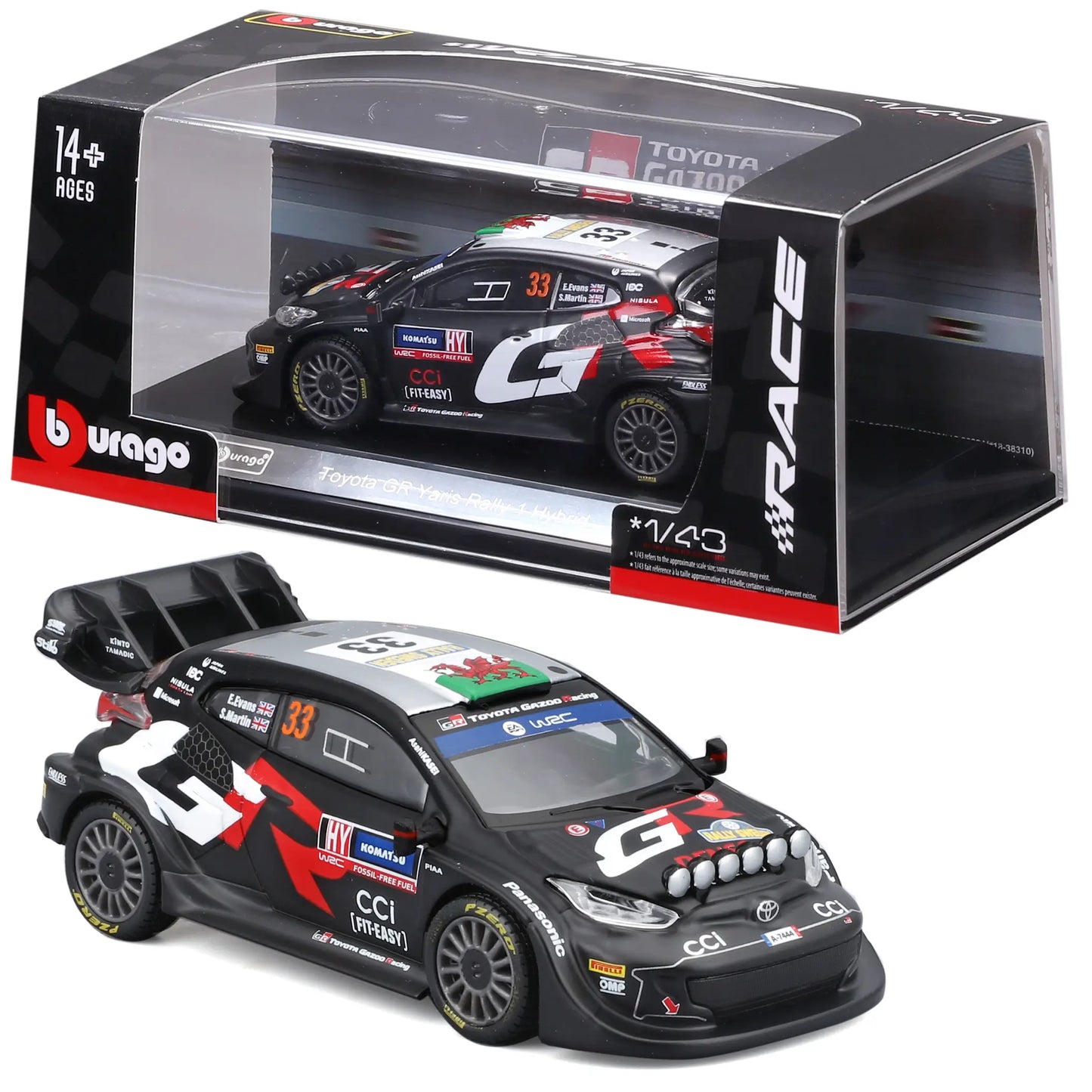 Bburago 1:43 Toyota GR Yaris Rally1 Hybrid WRC 2024